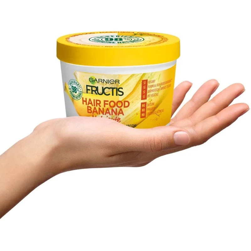 Garnier Fructis Hair Food Maschera Disciplinante Formula Vegana Banana 390 ml
