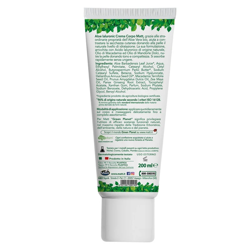 Forsan Aloe Ialuronic Crema Corpo Idratante 200ml