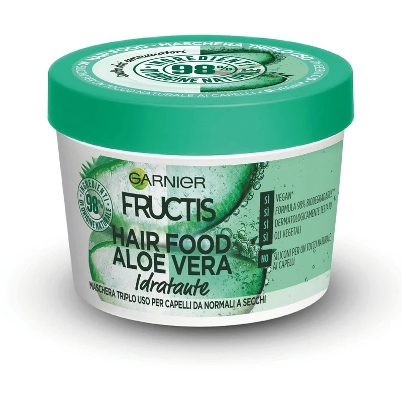Garnier Fructis Hair Food Maschera Idratante Formula Vegana Aloe 390 ml