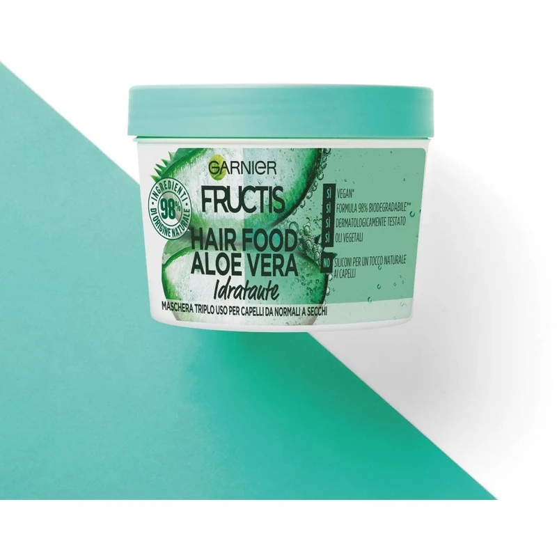 Garnier Fructis Hair Food Maschera Idratante Formula Vegana Aloe 390 ml