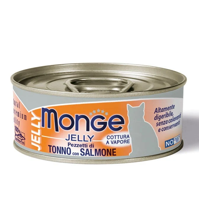 Monge Jelly Tonno Bonito Con Salmone Cibo Umido Per Gatti Adulti 80g