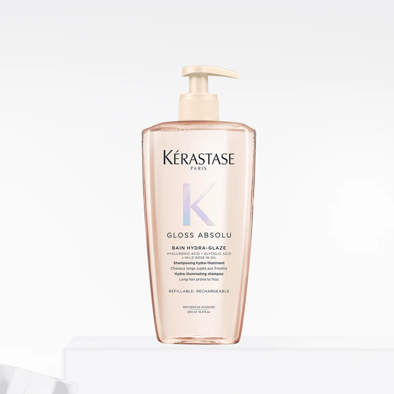 Kérastase Gloss Absolu Bain Ricaricabile Hydra-glaze per capelli tendenti al crespo 500ml