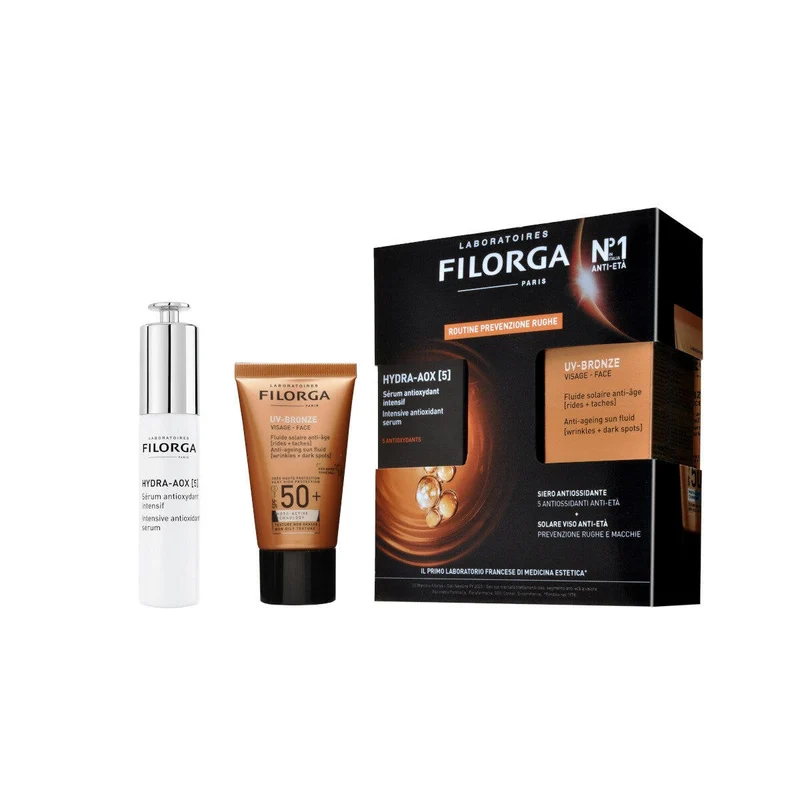 Filorga Cofanetto Duo Siero Siero Hydra-AOX[5] 30ml + Protezione Solare Viso UV-Bronze SPF50+ 40ml