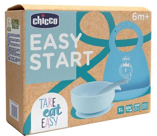 Chicco Easy Start Set Pappa Per Svezzamento Azzurro 6+ Mesi