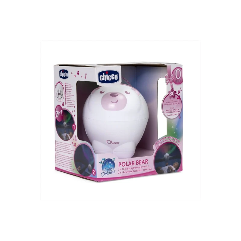 Chicco Orso Polare Proiettore E Carillon Rosa Per Neonato