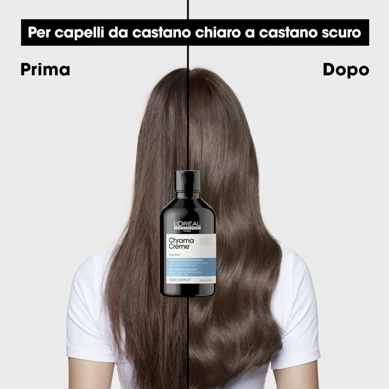 Chroma Creme - Shampoo Blu per capelli castano da chiaro a medio 300ml