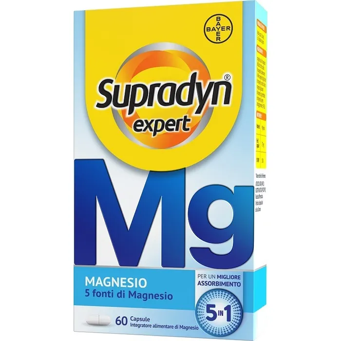 Supradyn Expert Magnesio Completo 5 Sali in 1 Tra cui Magnesio Bisglicinato Citrato Ossido 60 Capsule