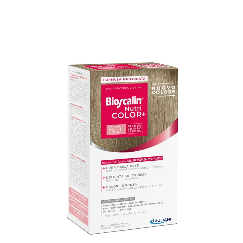 Bioscalin Nutricolor Plus Colorazione Capelli Permanente 8,01 Biondo Chiaro Freddo
