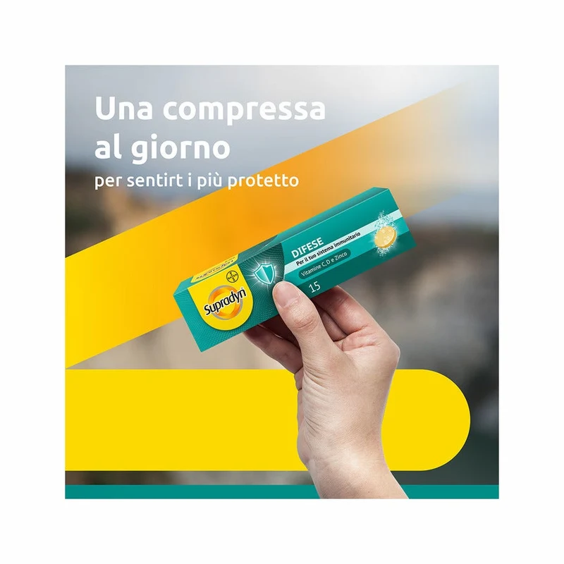 Supradyn Difese Integratore per il Sistema Immunitario con Vitamina C D e Zinco 15 Compresse Eff
