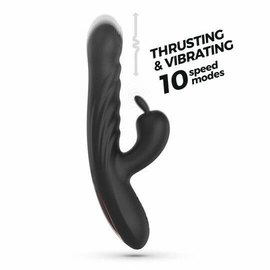Crushious Lapin Vibratore Rabbit Ricaricabile Con Spinta Nero