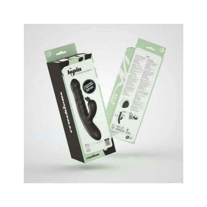 Crushious Lapin Vibratore Rabbit Ricaricabile Con Spinta Nero