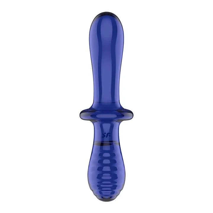 Satisfyer Double Crystal Dildo in Vetro Azzurro Chiaro