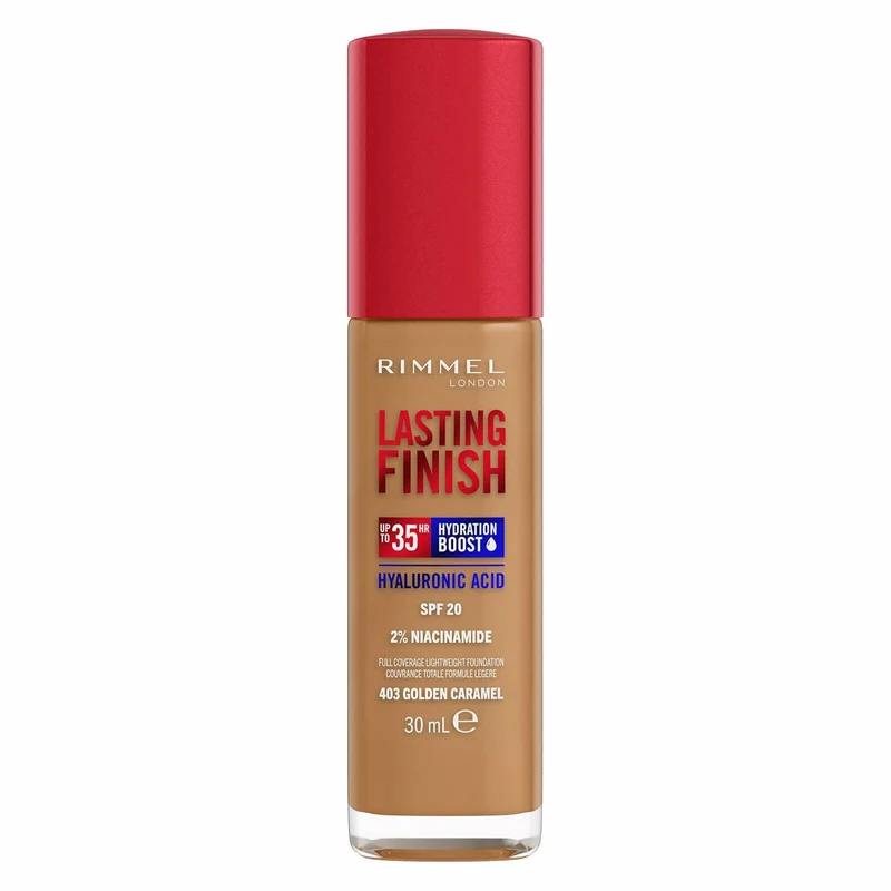 Rimmel Fondotinta Lasting Finish 35h Con Acido Ialuronico 403 Golden Caramel 30ml