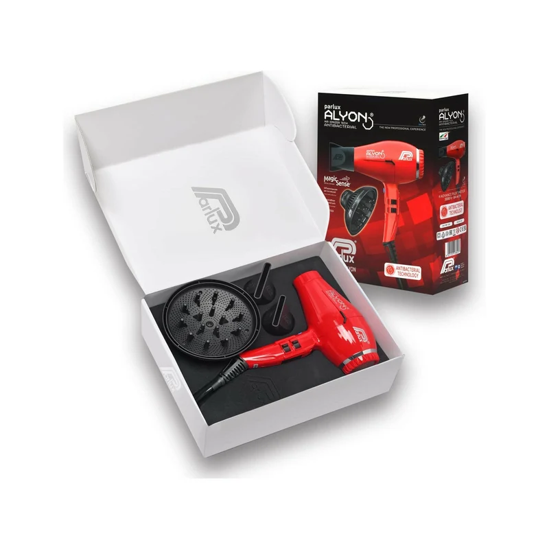 Parlux Asciugacapelli Professionale Alyon Rosso + Diffusore MagicSense