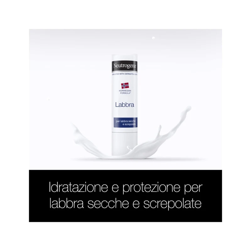 Neutrogena Balsamo Labbra con Glicerina Lipstick per Labbra Secche Formula Norvegese Burrocacao per Labbra Screpolate 4,8gr