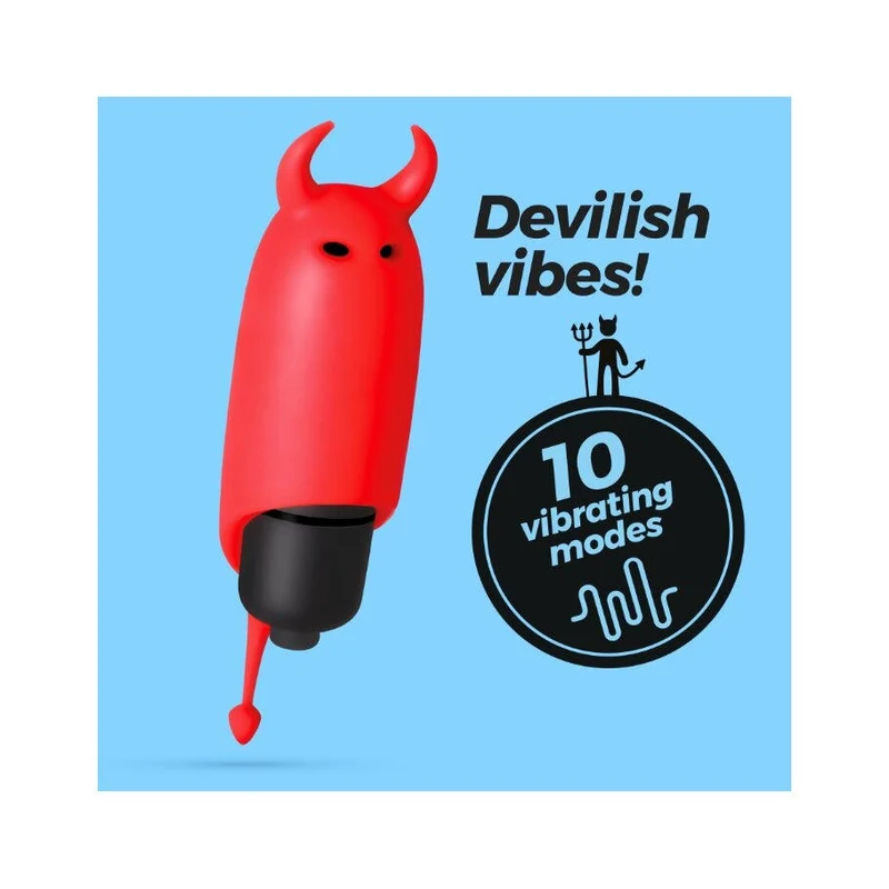 Crushious O-Pet Vibratore Tascabile Diavolo Con Palla A 10 Vibrazioni Rosso
