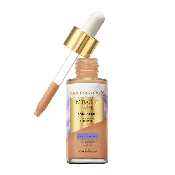 Max Factor Fondotinta Miracle Pure Skin Reset 2 in 1 Siero 30ml - Light To Medium