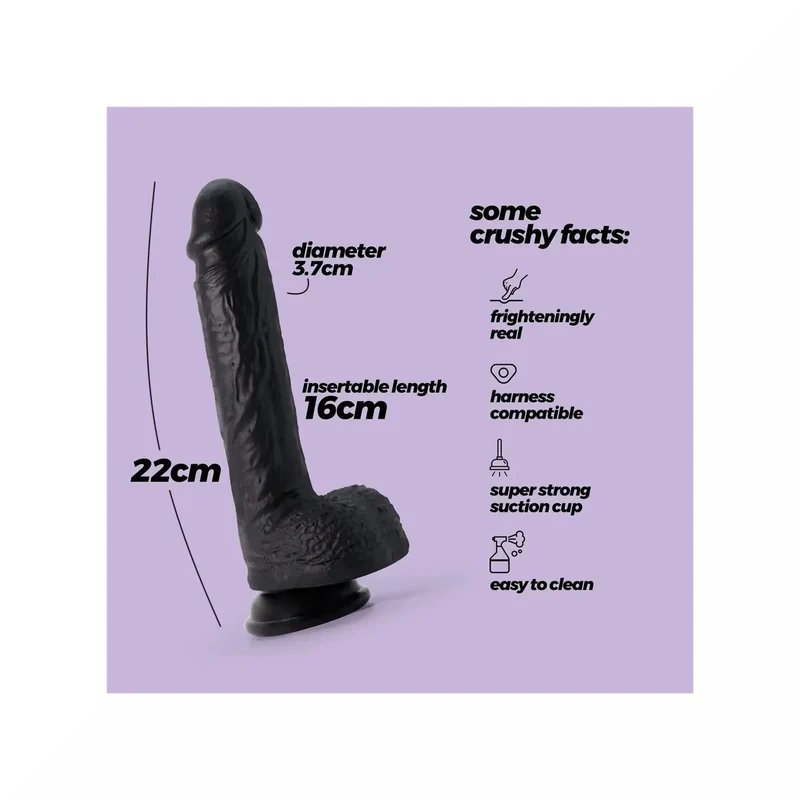 Crushious Dildo Invitiktus 8 In Silicone Liquido Colore Nero