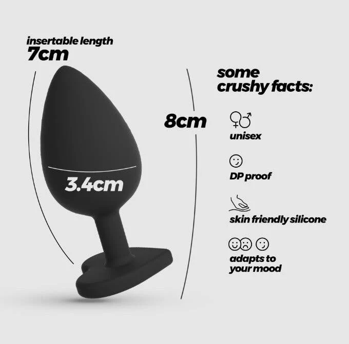 Crushious Cuore Plug Anale Medio Con 4 Gioielli Intercambiabili