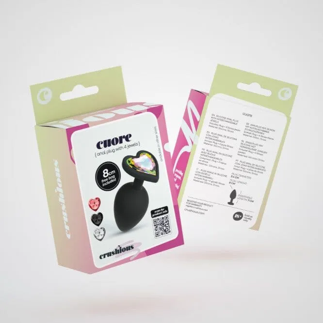 Crushious Cuore Plug Anale Medio Con 4 Gioielli Intercambiabili