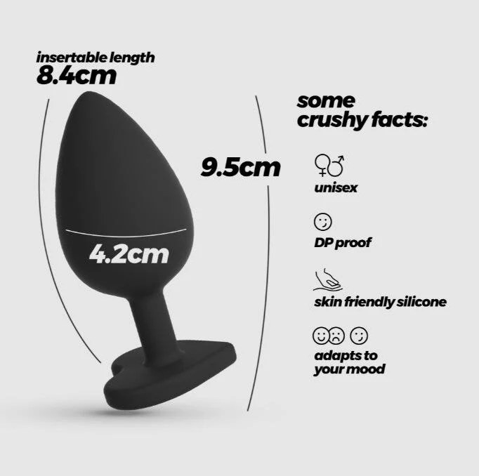 Crushious Cuore Plug Anale Grande Con 4 Gioielli Intercambiabili
