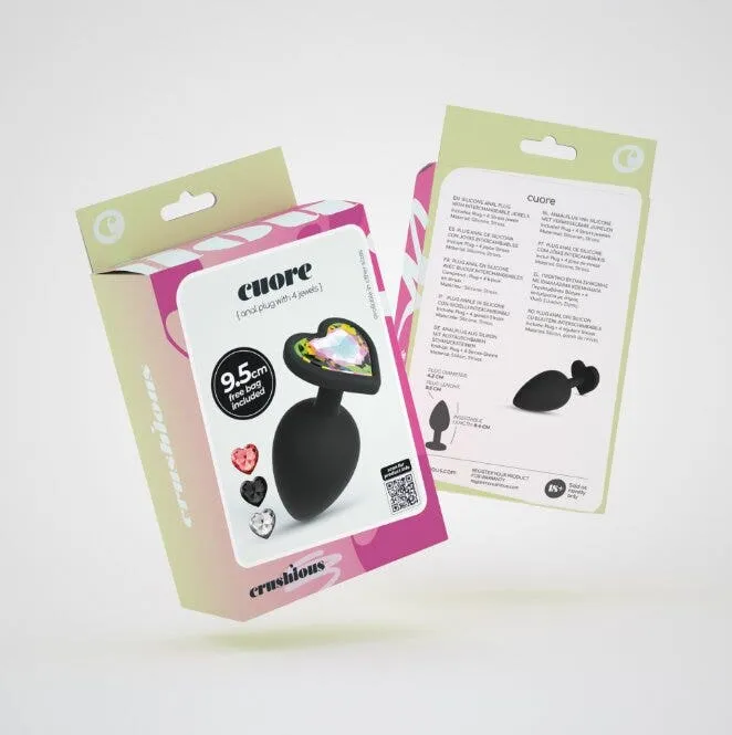 Crushious Cuore Plug Anale Grande Con 4 Gioielli Intercambiabili