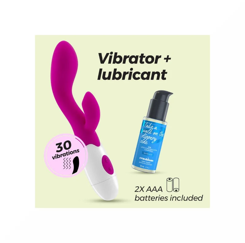 Crushious Cherie Vibratore Con Stimolatore Clitorideo + Lubrificante A Base D'acqua