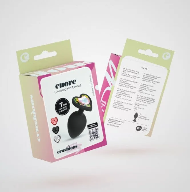 Crushious Cuore Plug Anale Piccolo Con 4 Gioielli Intercambiabili