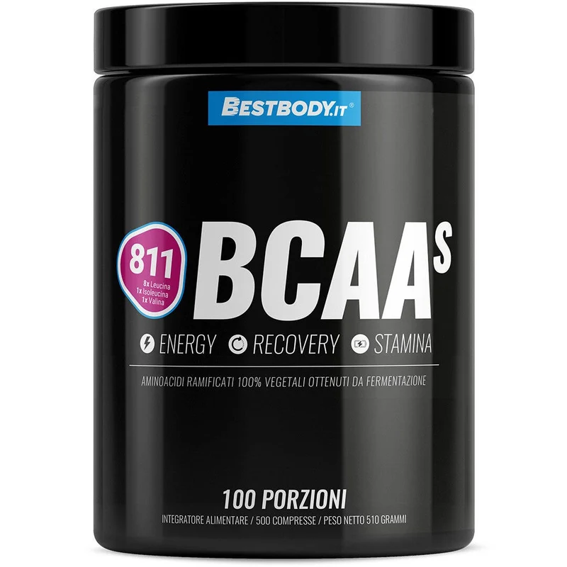 Bestbody BCAAs 8:1:1 Aminoacidi Ramificati con Vitamina B1 e B6 500 Compresse