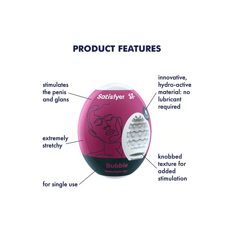Satisfyer Masturbator Egg Ovetto Uso E Getta Per Lui - Bubble