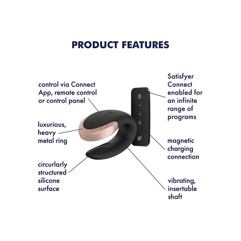 Satisfyer Double Love Connect App Vibratore Nero
