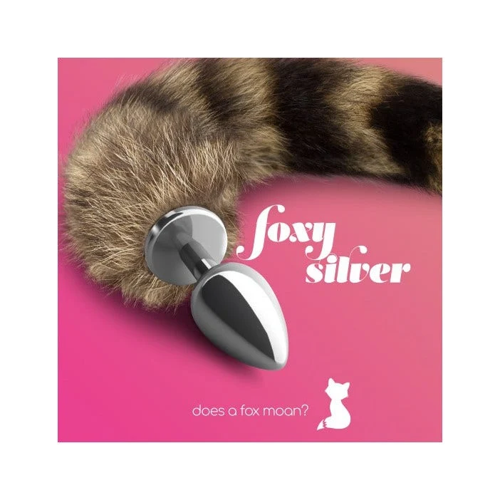 Crushious Plug Anale Foxy in Metallo Argentato con Coda
