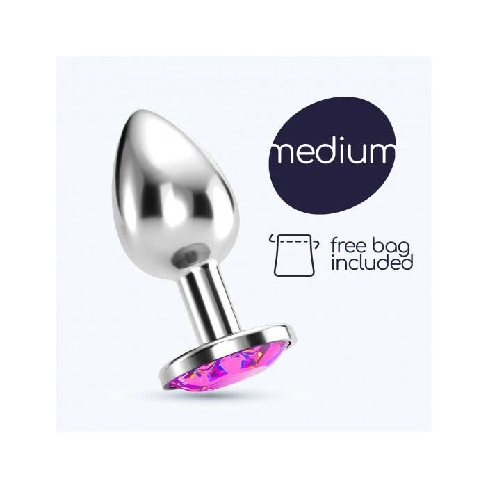 Crushious Plug Anale Gioiello Bijou Rosa Medio con Custodia di Velluto