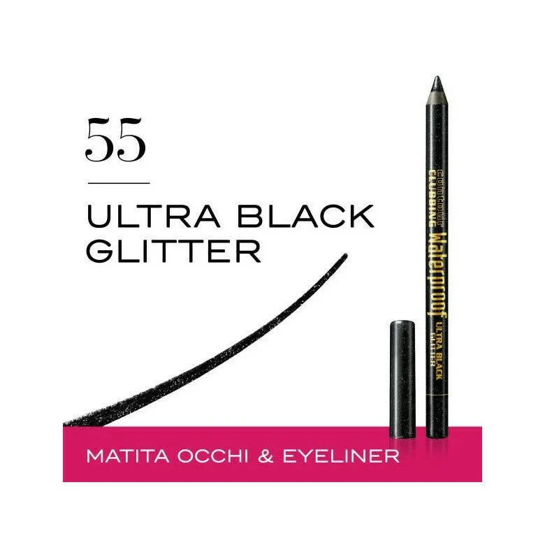 Bourjois Contour Clubbing Waterproof Matita Occhi 1,2g 055 Ultra Black Glitter