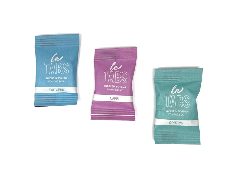 Napkin Letabs Sapone Compresso Starter Kit Dosatore + 3 Tabs Differenti Profumazioni