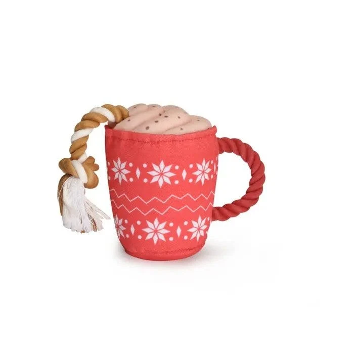 Camon Gioco Tazza Natalizia in Peluche Con Squeaker Per Cani