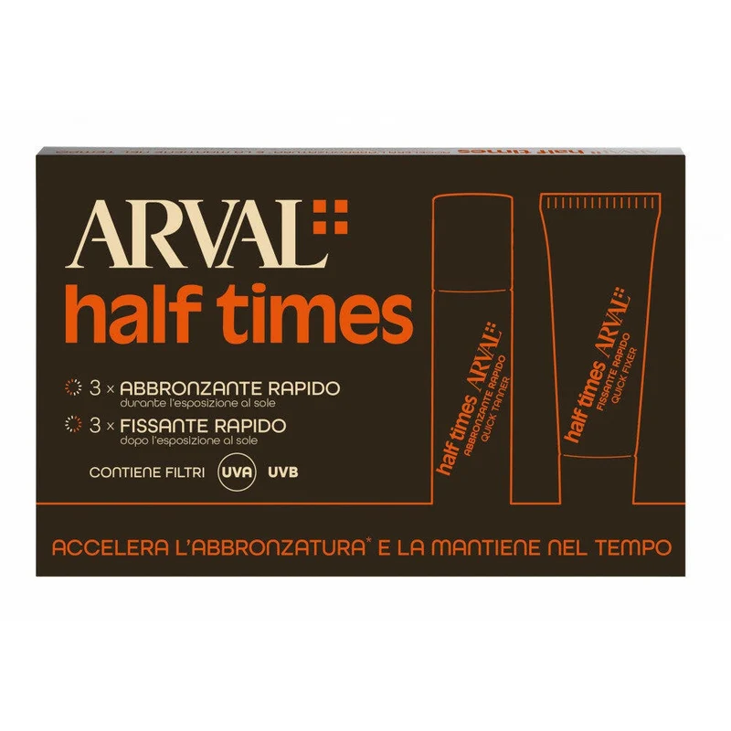 Arval Sun Half Times SPF6 Abbronzante Rapido + Fissante Rapido 3x10 ml