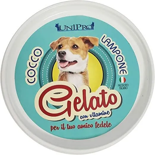 Unipro Preparato Per Gelato Cocco/Lampone Alimento Complementare Per Cani 60g