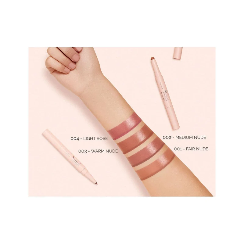 Pupa Vamp! Creamy Duo Matita Labbra Contouring & Rossetto Brillante 001 Fair Nude