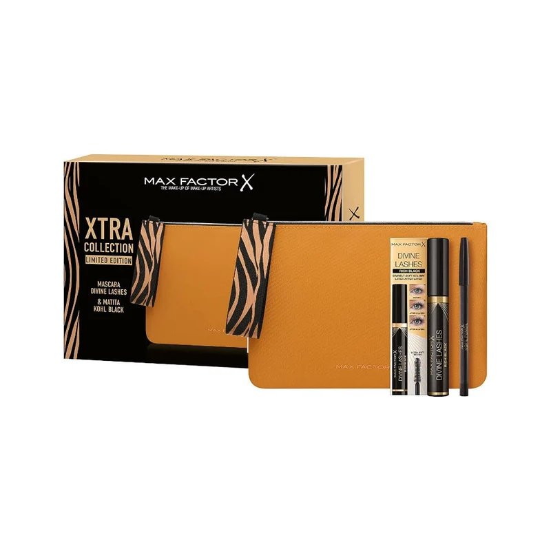 Max Factor Kit Pochette Jungle Trend + Mascara 8ml + Matita Occhi Kohl Kajal 1,2g