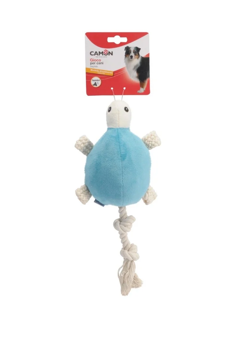 Camon Gioco Per Cani Peluche Tartaruga Con Squeaker E Corda