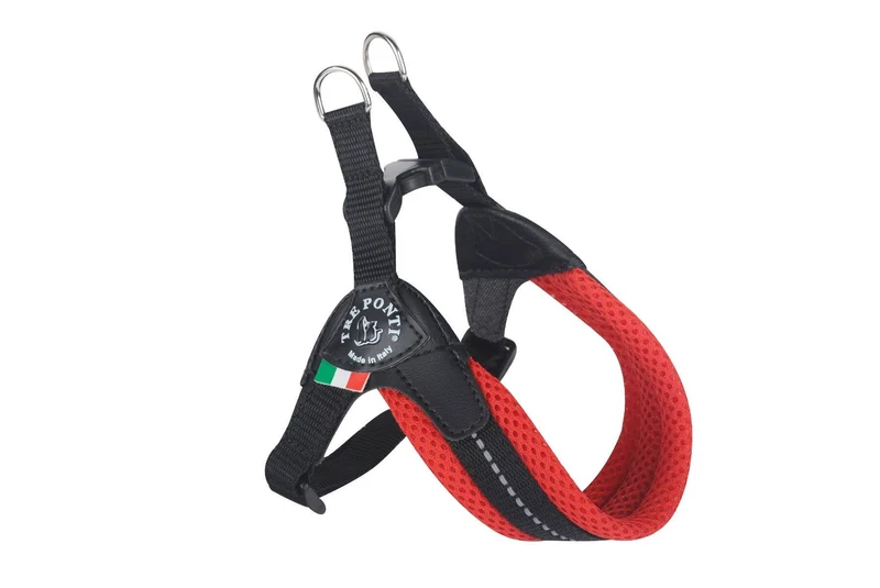 Tre Ponti Pettorina Easy Fit Con Sottopancia Regolabile In Rete Rosso Per Cani 7/9kg Taglia 3,5