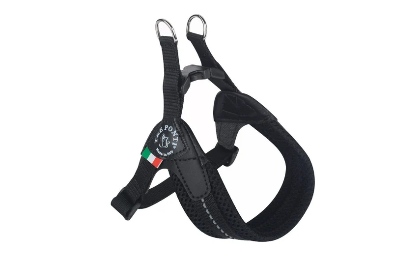 Tre Ponti Pettorina Easy Fit Con Sottopancia Regolabile In Rete Nero Per Cani 4/5kg Taglia 2