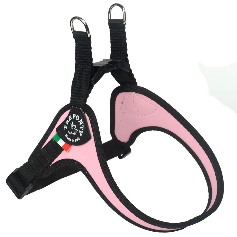 Tre Ponti Pettorina Easy Fit Con Sottopancia Regolabile Bordo Cannetè Rosa Per Cani 5/6kg Taglia 2,5
