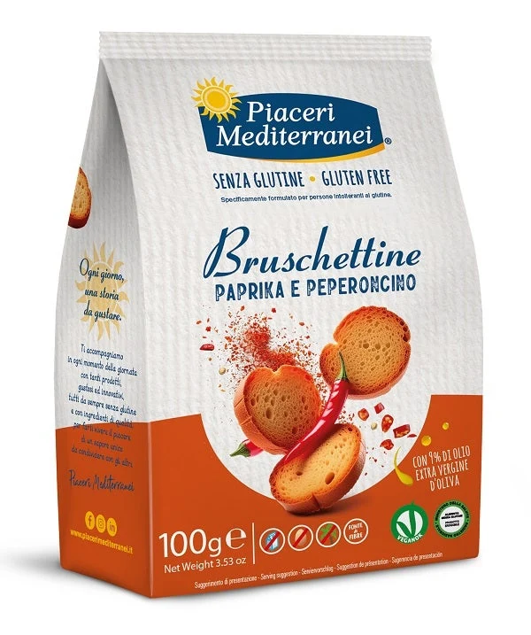 Piaceri Mediterranei Bruschettine Paprika e Peperoncino 100 g