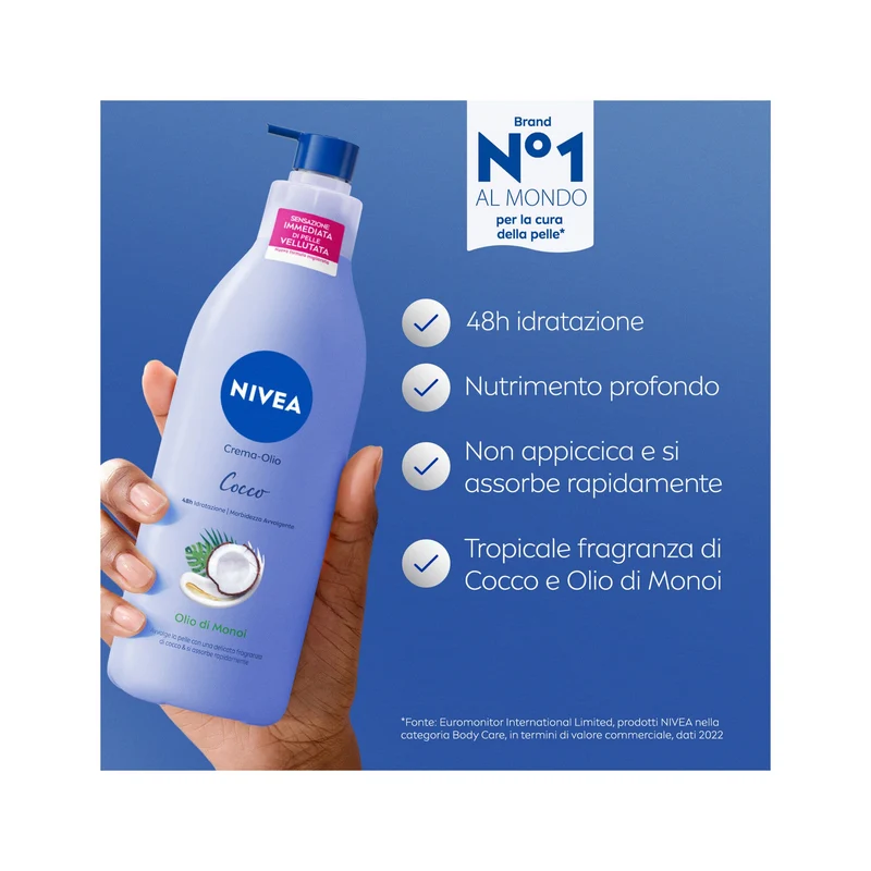 Nivea Crema-olio Cocco & Olio di Monoi Crema Corpo Idratante 48h E Profumata 400ml