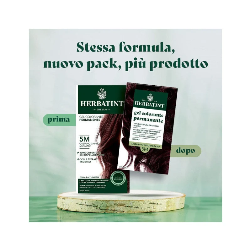 Herbatint Gel Colorante Permanente 5M Castano Chiaro Mogano 170ml