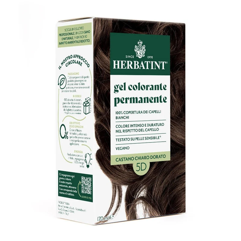 Herbatint Gel Colorante Permanente 5D Castano Chiaro Dorato 170ml