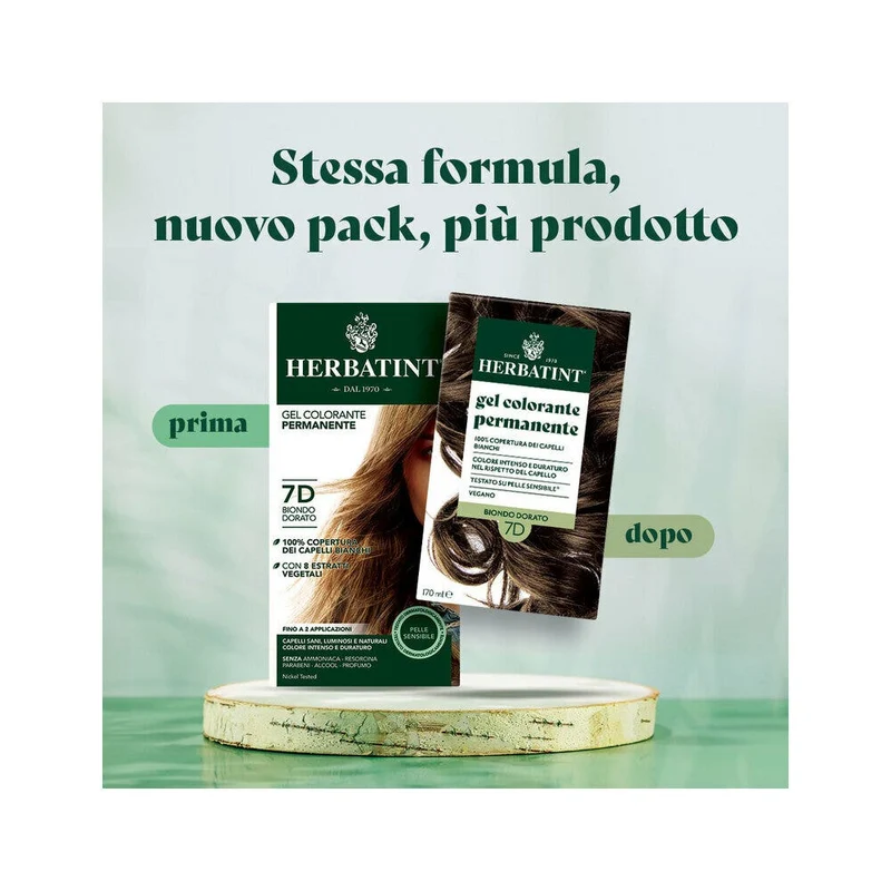 Herbatint Gel Colorante Permanente 7D Biondo Dorato 170ml