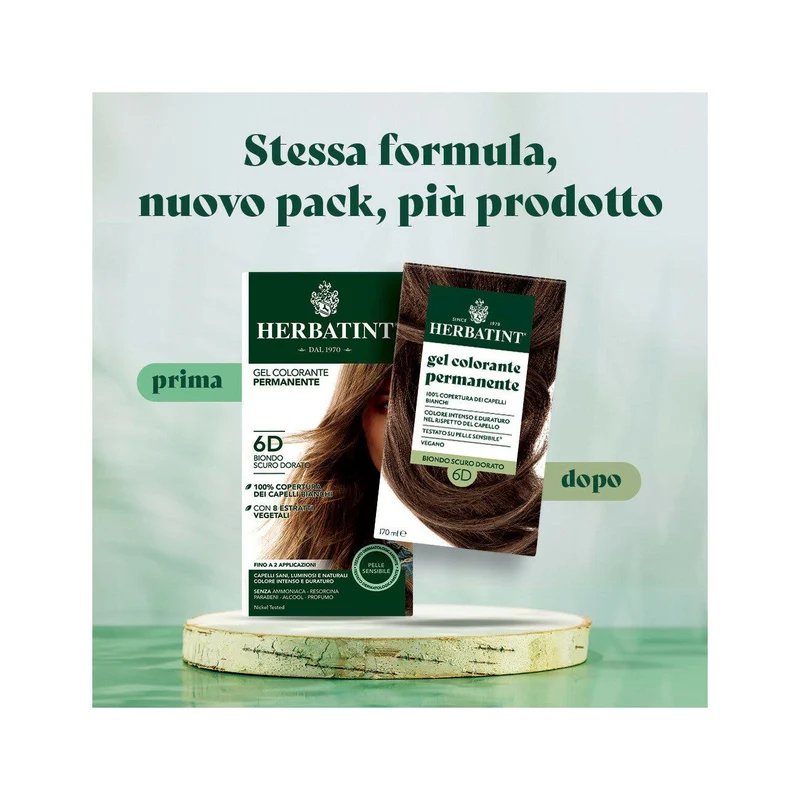 Herbatint Tintura Per Capelli Gel Permanente 6D Biondo Scuro Dorato 170ml